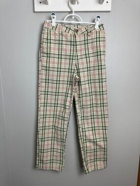 Brixton Cream Plaid Straight Leg Pant